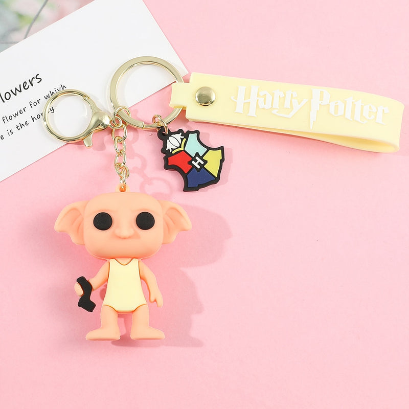 Q Version Harri Keychains Cartoon Figures Ron Weaslees Hermioned Dolls Keychain Action Figure Bag Pendant Kids Toys Gifts