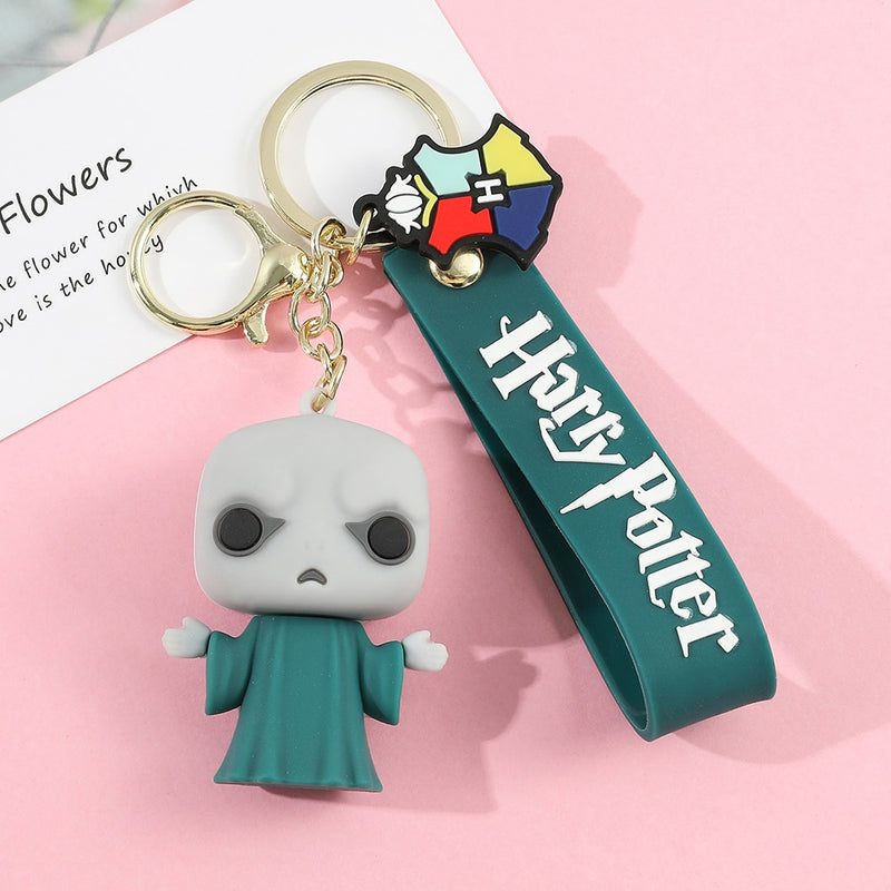 Q Version Harri Keychains Cartoon Figures Ron Weaslees Hermioned Dolls Keychain Action Figure Bag Pendant Kids Toys Gifts