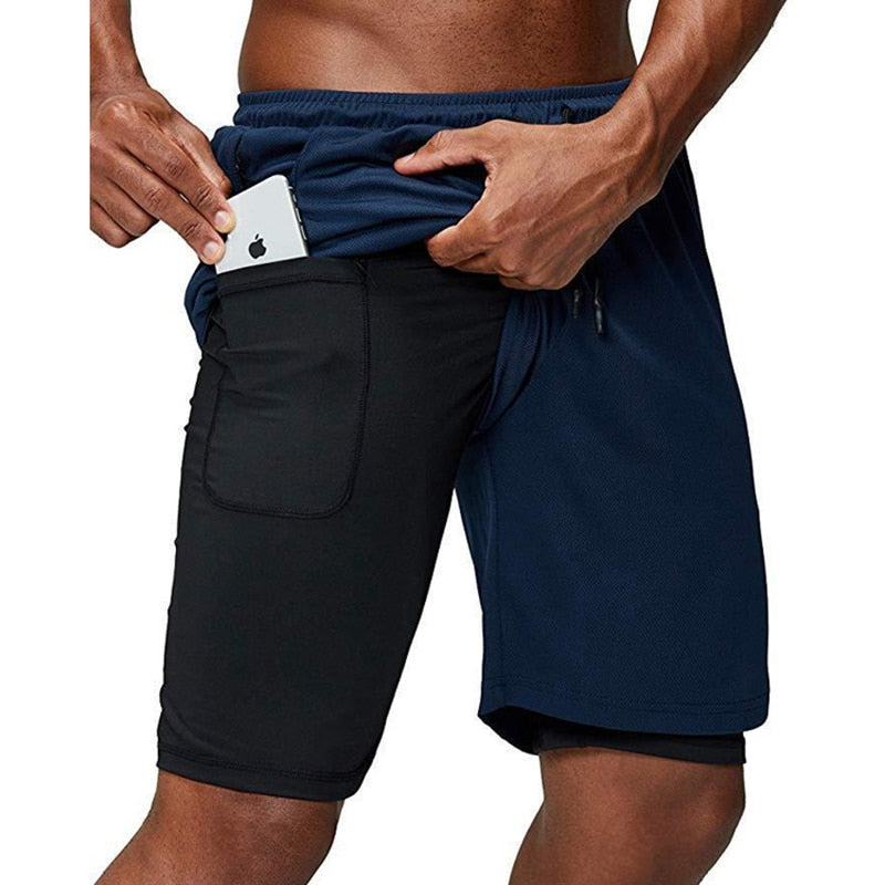 Shorts de Corrida Masculino 2 em 1