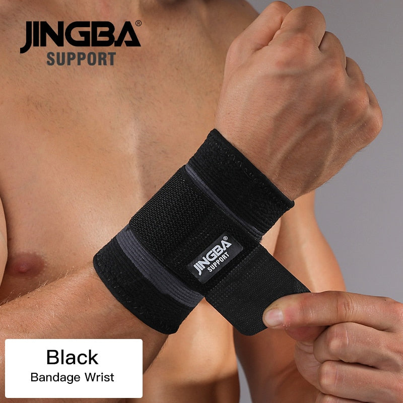 JINGBA SUPPORT protetor de joelho + suporte de pulseira + suporte de tornozelo + cotoveleiras