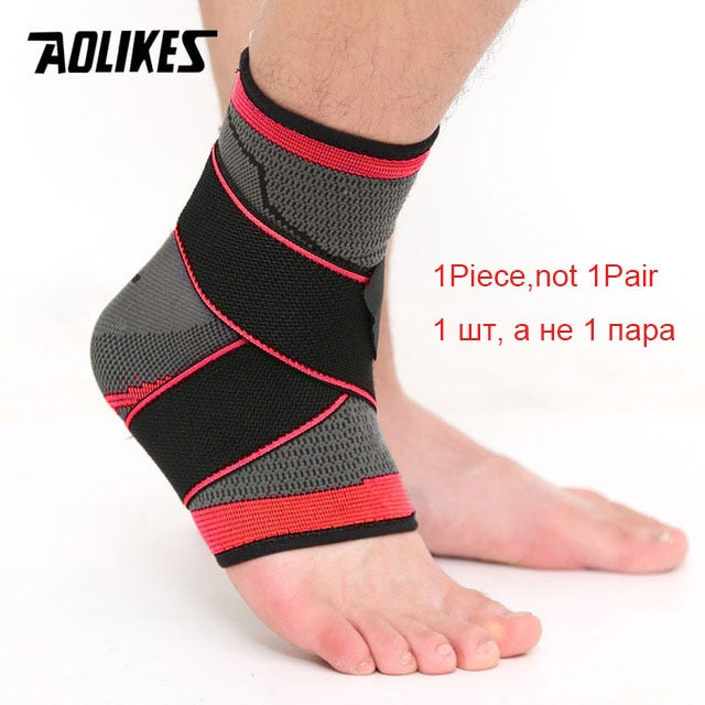 AOLIKES 1 PC Sports Ankle Brace Compression Strap Sleeves Support 3D Weave Elastic Bandage Foot Protective Gear Gym Fitness