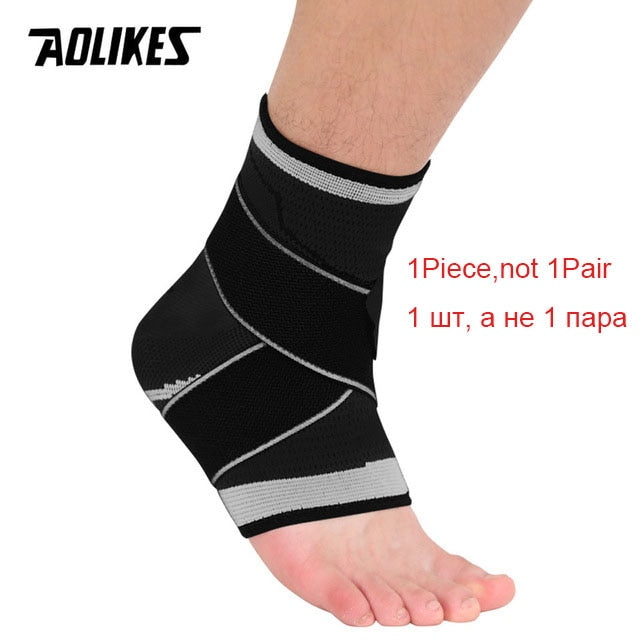 AOLIKES 1 PC Sports Ankle Brace Compression Strap Sleeves Support 3D Weave Elastic Bandage Foot Protective Gear Gym Fitness