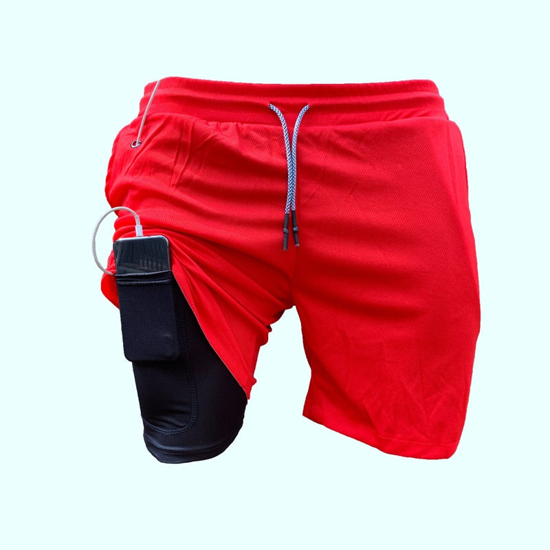 Shorts de Corrida Masculino 2 em 1