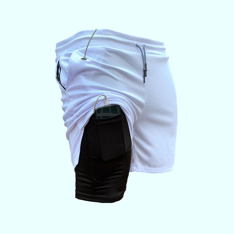 Shorts de Corrida Masculino 2 em 1