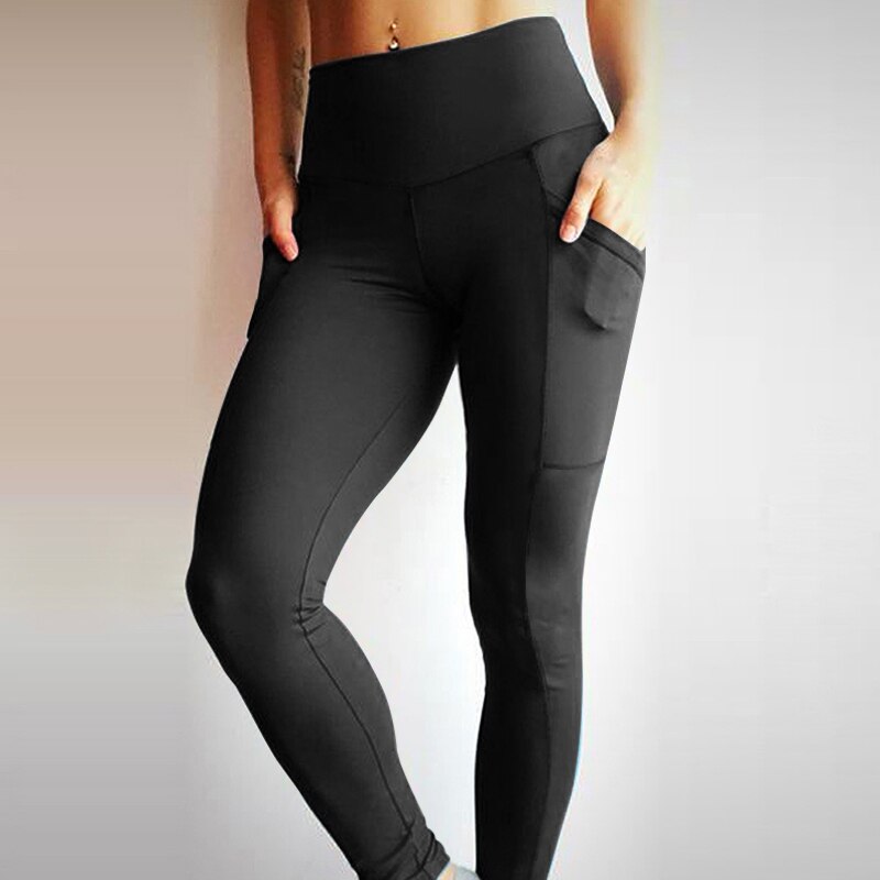 Leggings fitness push up com bolso cintura alta