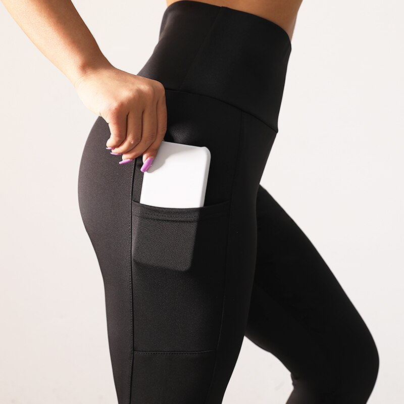 Leggings fitness push up com bolso cintura alta