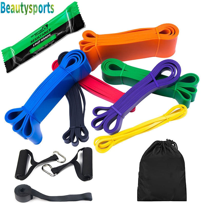 Faixa de fitness Puxar Empurrar  Faixas elásticas de resistência de borracha Loop Power Band Set Expansor de treino de ginástica em casa Potencializar o treinamento