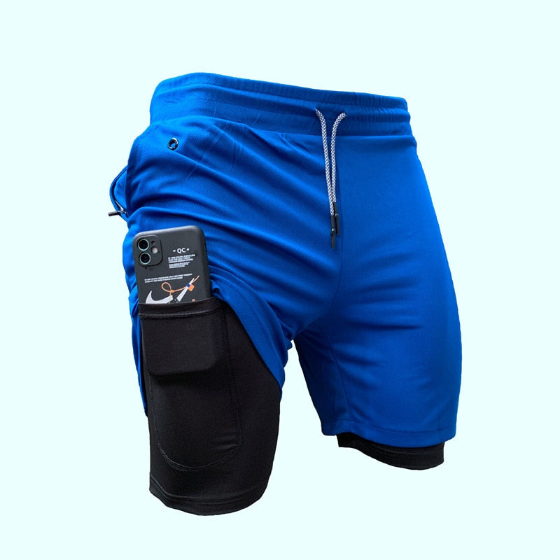 Shorts de Corrida Masculino 2 em 1