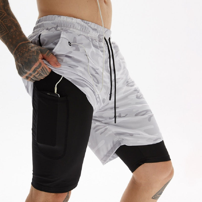 Shorts de Corrida Masculino 2 em 1