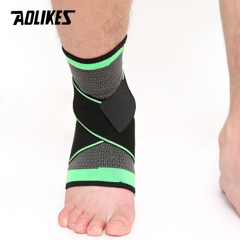 AOLIKES 1 PC Sports Ankle Brace Compression Strap Sleeves Support 3D Weave Elastic Bandage Foot Protective Gear Gym Fitness