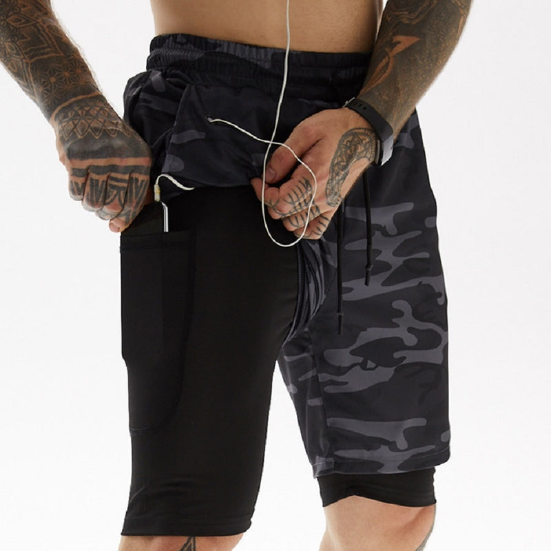 Shorts de Corrida Masculino 2 em 1