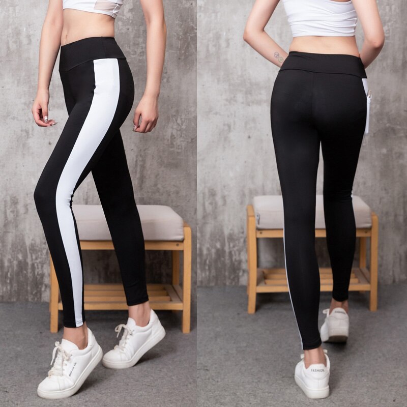 Leggings cintura alta com bolso fitness corrida esportes secagem rápida