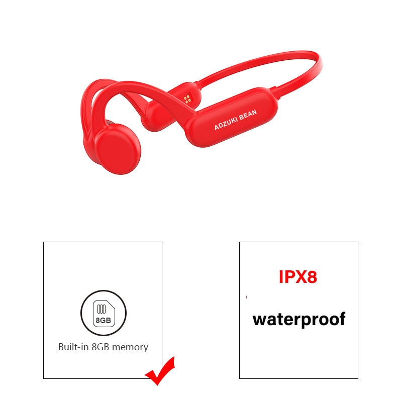 Fone de ouvido de condução óssea IPX8 Swim IPX4