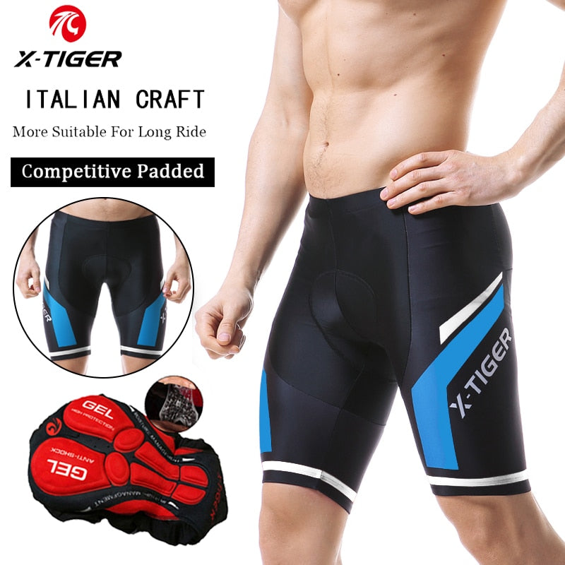 Calções de ciclismo masculinos X-TIGER Coolmax 5D