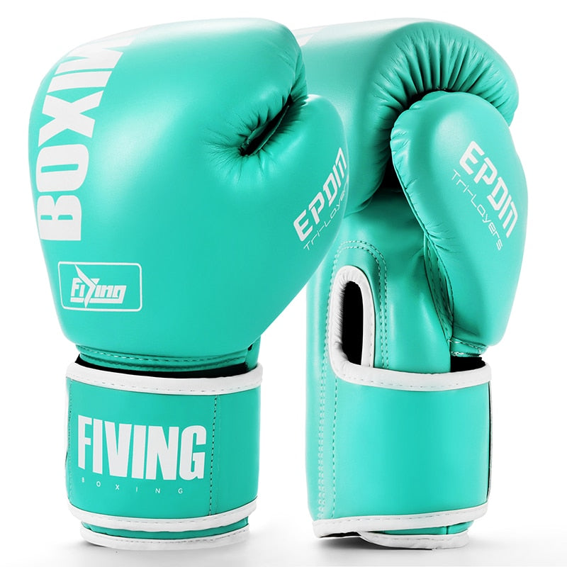 FIVING 10 12 14 16 oz Luvas de Boxe Couro