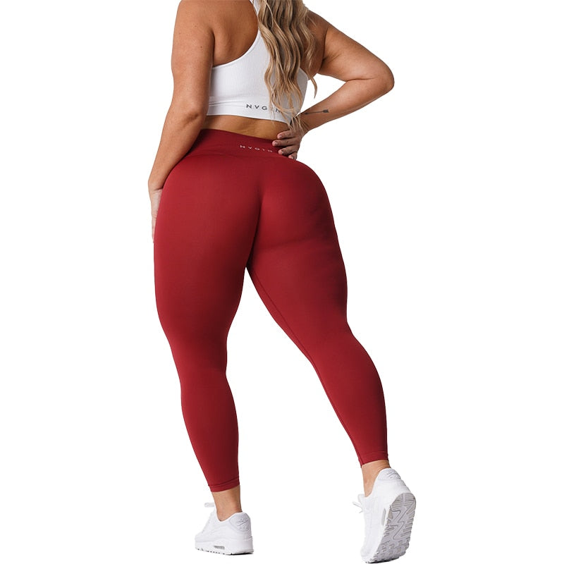 Leggings sólidas sem costura NVGTN femininas macias para treino