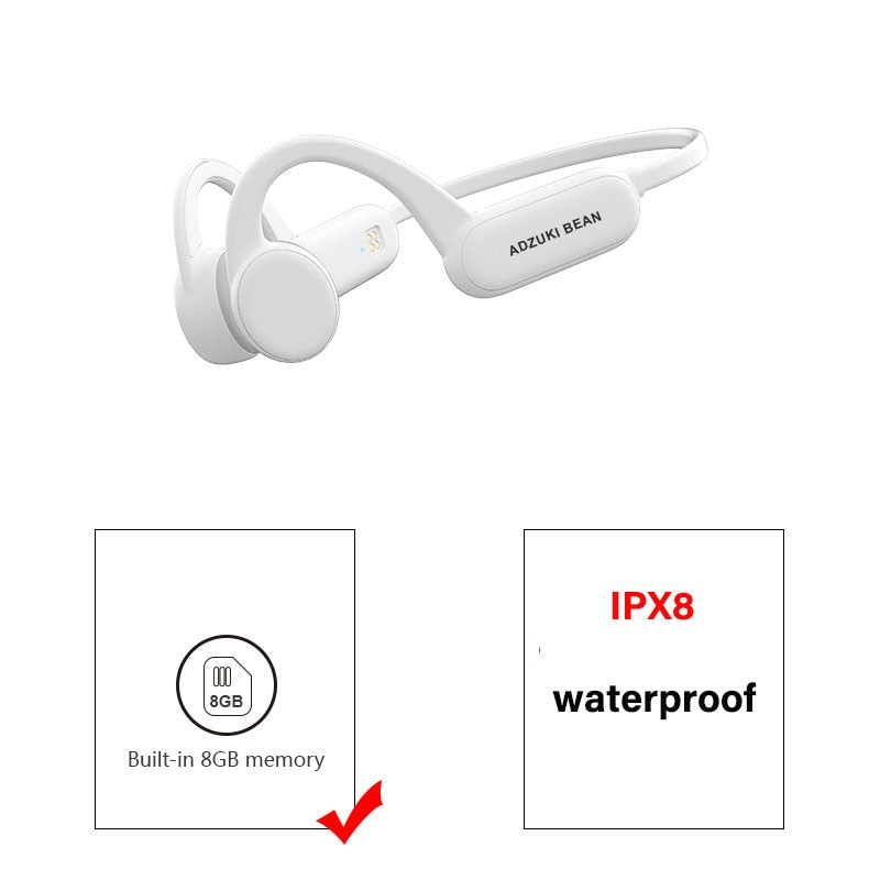 Fone de ouvido de condução óssea IPX8 Swim IPX4