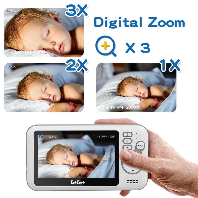 4.3 Inch Video Baby Monitor With Digital Zoom Surveillance Camera Auto Night Vision Two Way Intercom Babysitter Security Nanny