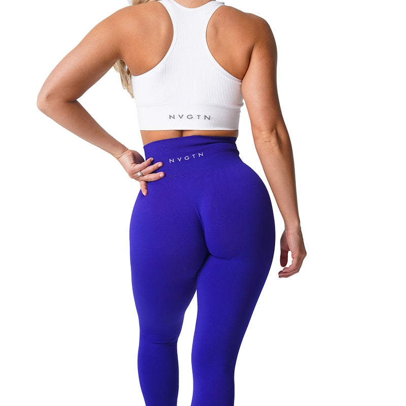 Leggings sólidas sem costura NVGTN femininas macias para treino