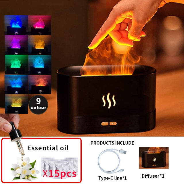 REUP Flame Aroma Diffuser Air Humidifier Ultrasonic Cool Mist Maker Fogger LED Essential Oil Jellyfish Difusor Fragrance Home