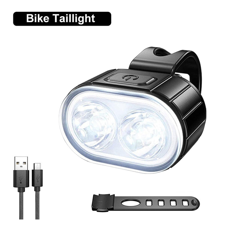 Conjunto Luz de farol para ciclismo com carga USB MTB  à prova d'água LED