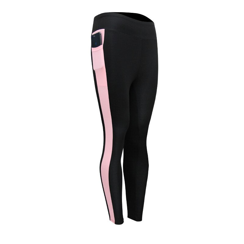 Leggings cintura alta com bolso fitness corrida esportes secagem rápida