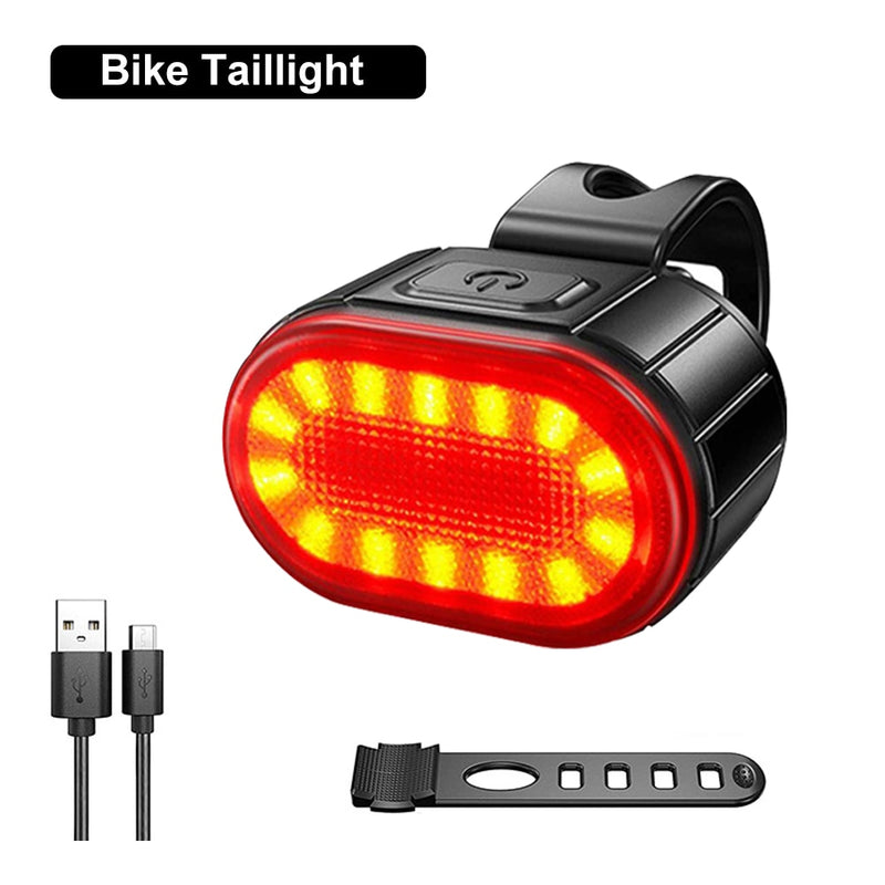 Conjunto Luz de farol para ciclismo com carga USB MTB  à prova d'água LED