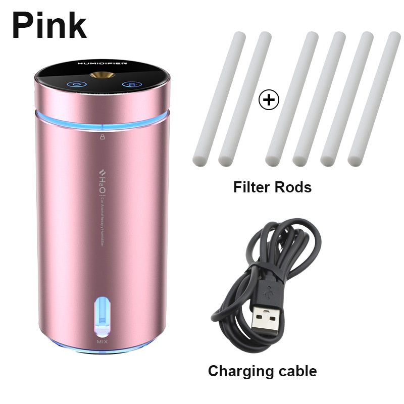 DINPHONE Car Air Humidifier Aluminium Alloy Essential Oils Diffuser 300ml Air Freshener For Auto Home Office Accessories