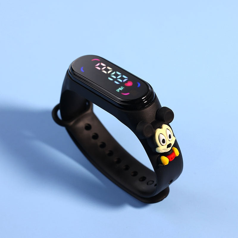 Relógios Moda Mickey Crianças Relógios Para Meninas Pulseira Eletrônica Esportes Touch LED Spiderman Boneca Relógio Infantil Relógio Feminino À Prova D' Água