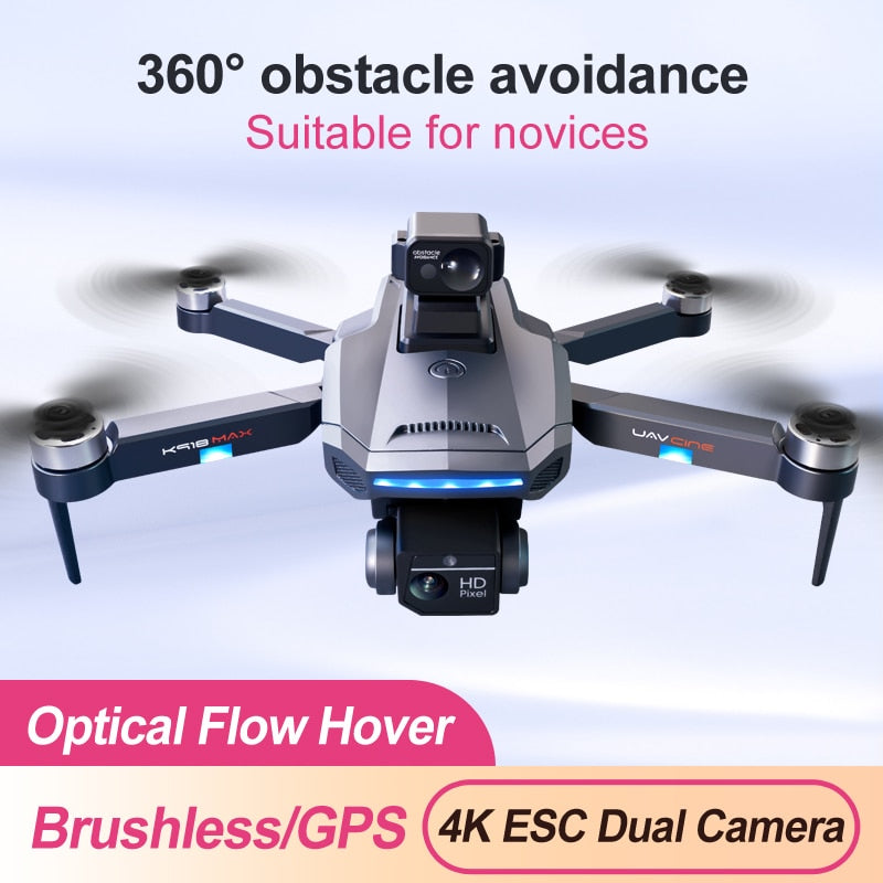 2023 New K918 MAX GPS Drone 4K Professional Obstacle Avoidance 8K DualHD Camera Brushless Foldable Quadcopter RC Distance 1200M