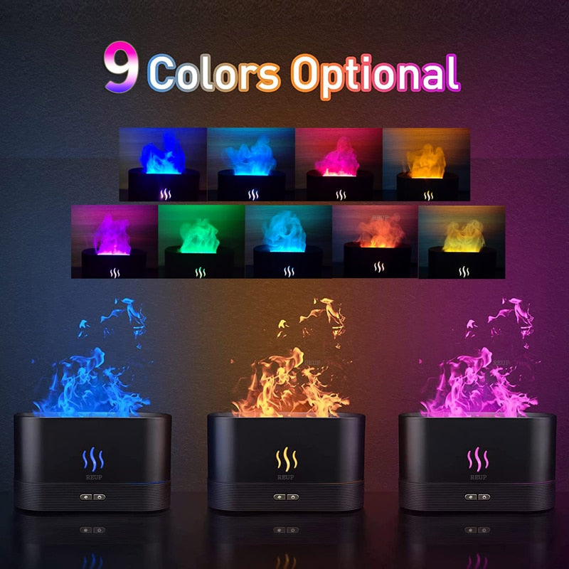 REUP Flame Aroma Diffuser Air Humidifier Ultrasonic Cool Mist Maker Fogger LED Essential Oil Jellyfish Difusor Fragrance Home