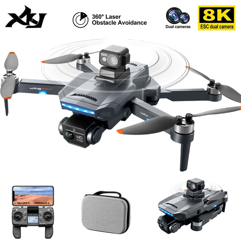 2023 New K918 MAX GPS Drone 4K Professional Obstacle Avoidance 8K DualHD Camera Brushless Foldable Quadcopter RC Distance 1200M