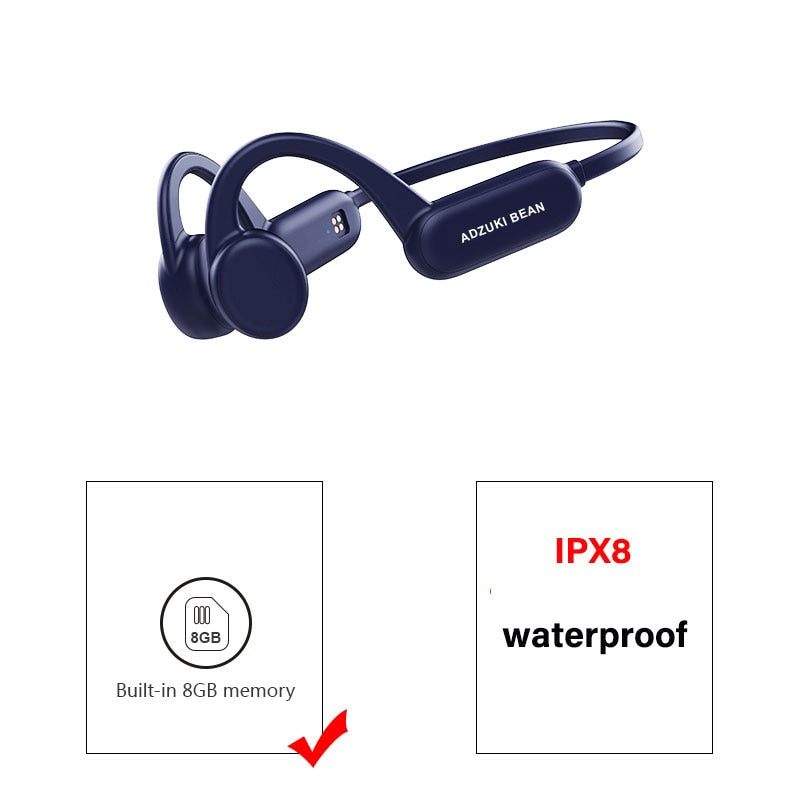 Fone de ouvido de condução óssea IPX8 Swim IPX4