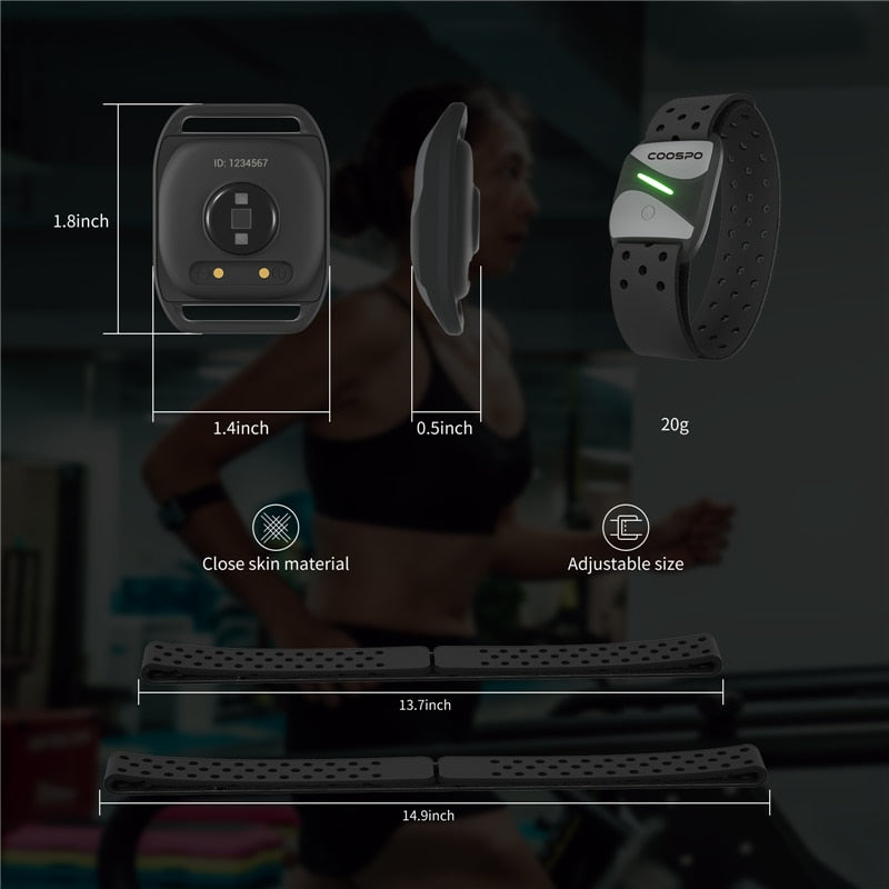 Monitor de Frequência Cardíaca Braçadeira Óptica Sensor de Exercício Ao Ar Livre Bluetooth 5.0 ANT+ IP67