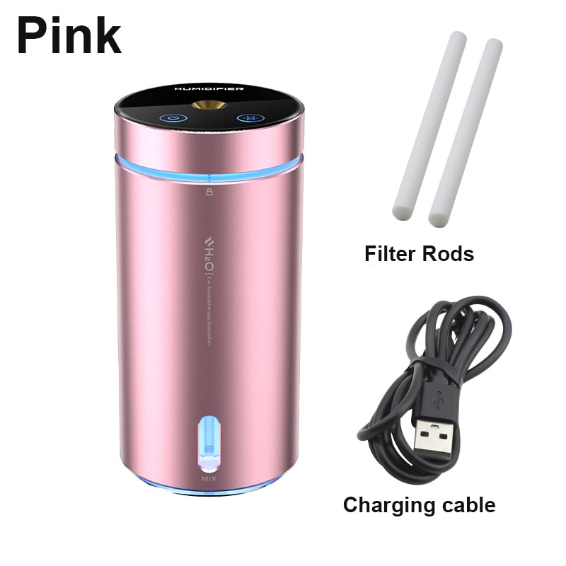 DINPHONE Car Air Humidifier Aluminium Alloy Essential Oils Diffuser 300ml Air Freshener For Auto Home Office Accessories