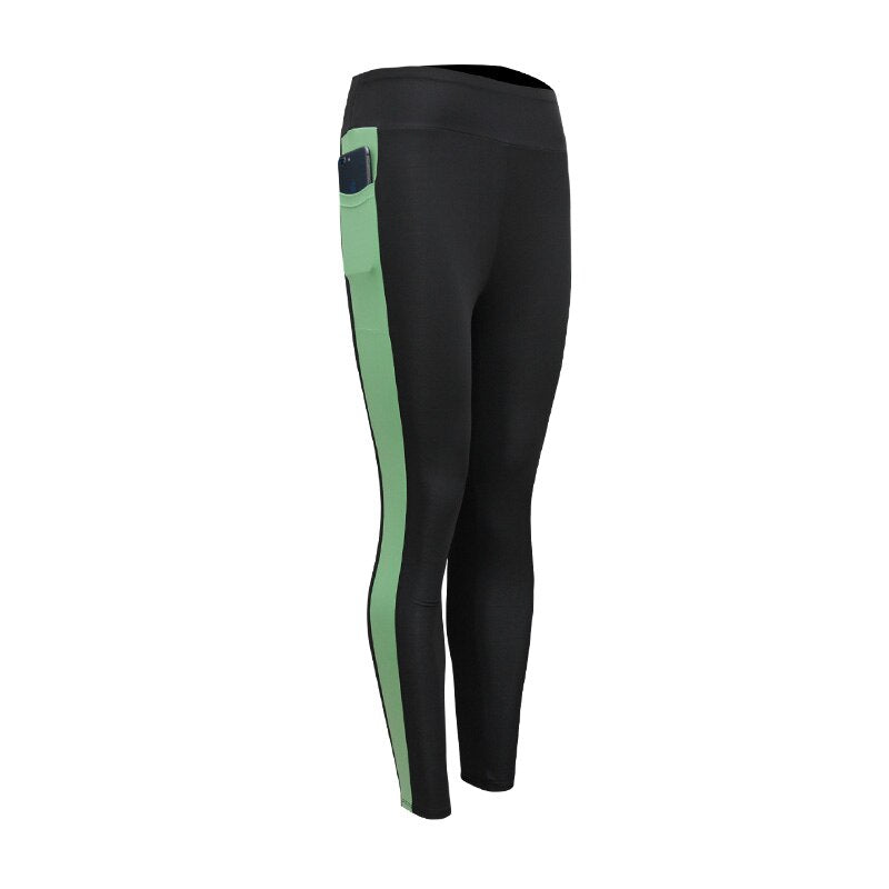 Leggings cintura alta com bolso fitness corrida esportes secagem rápida