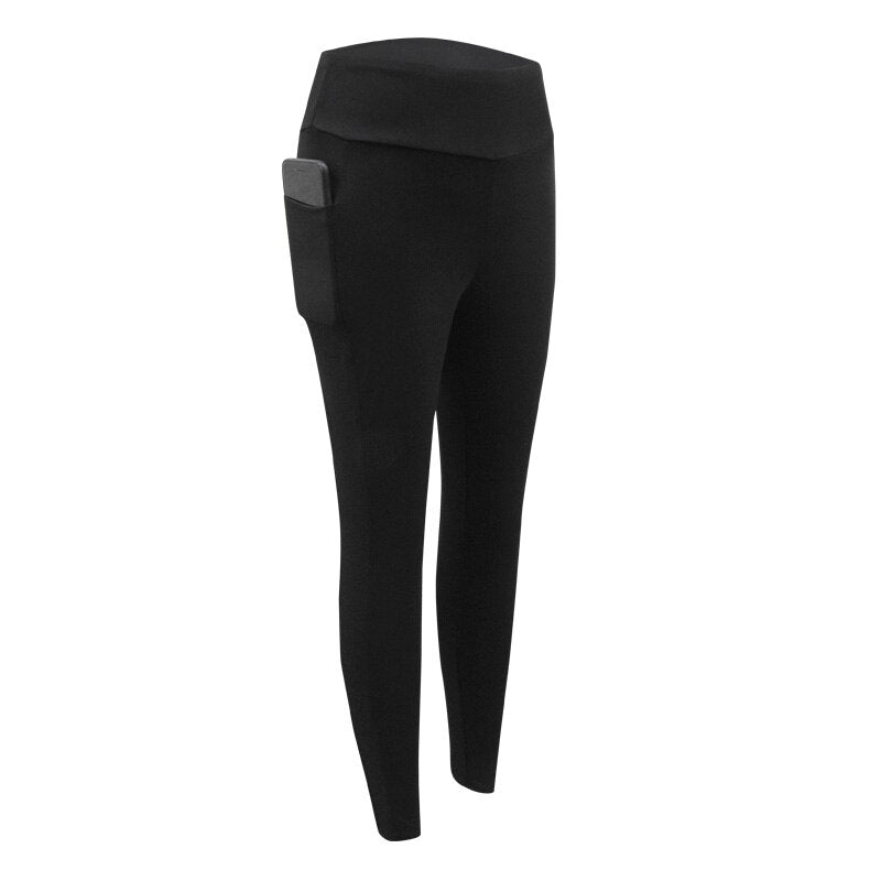 Leggings cintura alta com bolso fitness corrida esportes secagem rápida